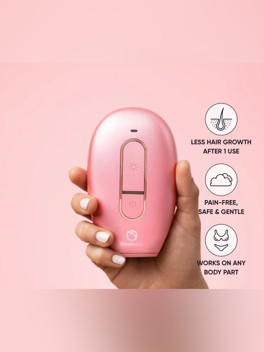 RoseSkinCo Pink At-Home Hair Removal Device